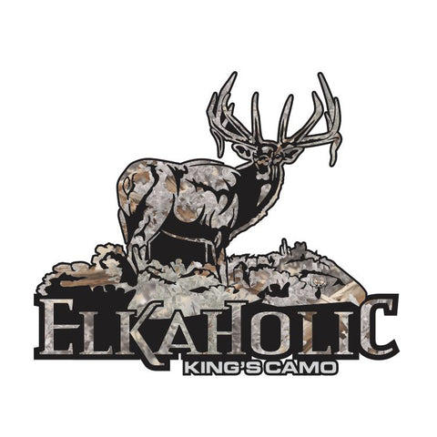 CAMO ELK DECAL Titled "ELKAHOLIC" By Upstream Images