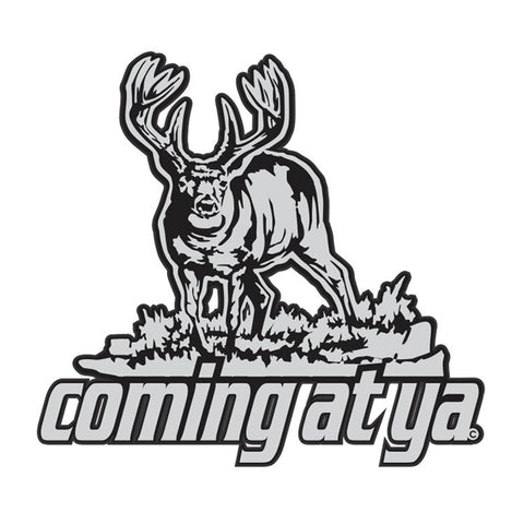 WHITETAIL WINDOW DECAL Titled "Coming at ya" By Upstream Images