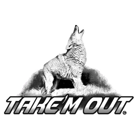 COYOTE HOWLING DECAL Titled "Take'm Out" By Upstream Images
