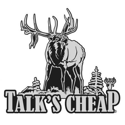 BULL ELK DECAL Titled "TALKS CHEAP" By Upstream Images