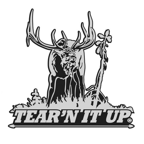 BULL ELK DECAL Titled "TEAR'N IT UP" By Upstream Images